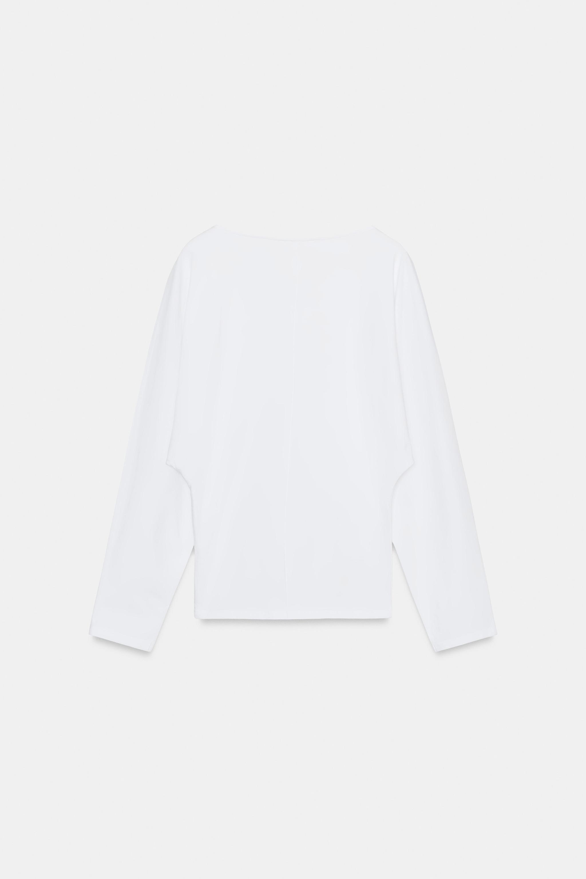 T-SHIRT EN COTON ÉPAIS À MANCHES LONGUES